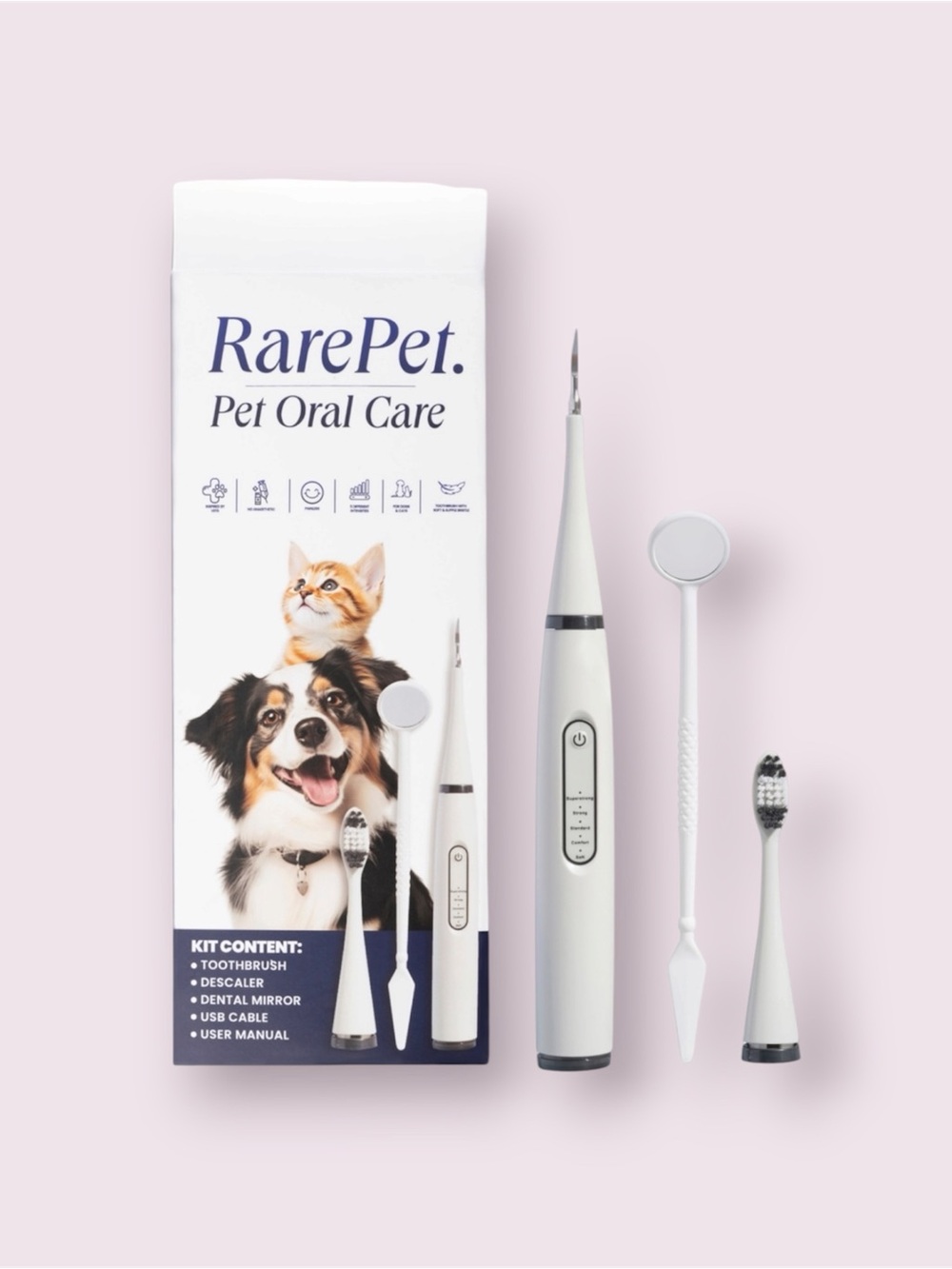 RarePet Pet Oral Care Kit - Sonic Dog Teeth Cleaner